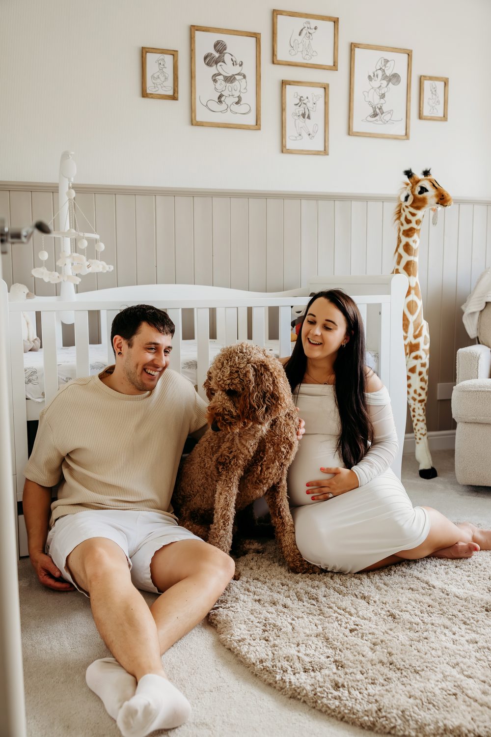 Alethea at home with her family and dog